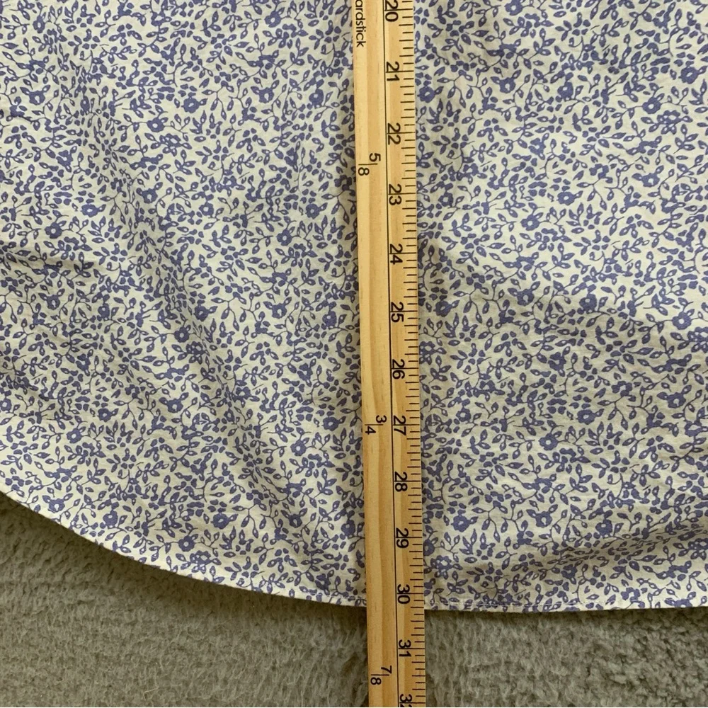 J.Crew Mercantile Flex Shirt Mens Long Sleeve Button Up White Blue Floral Size L
